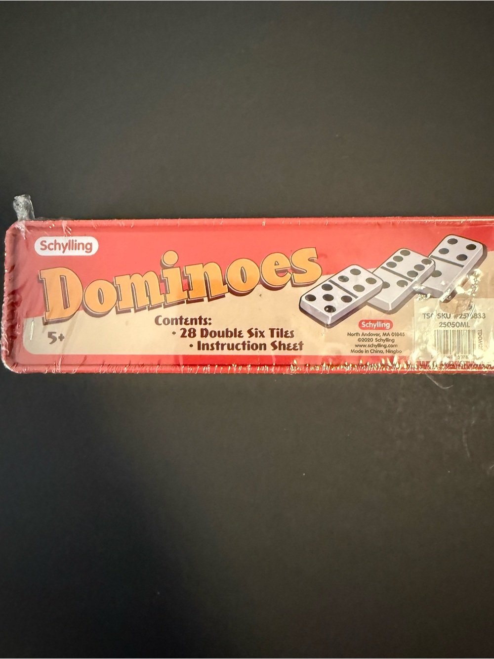 Schylling Red Dominoes Game - 28 Double-Six Tiles - Picture 2 of 3